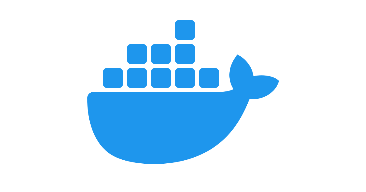Docker whale logo with containers illustration